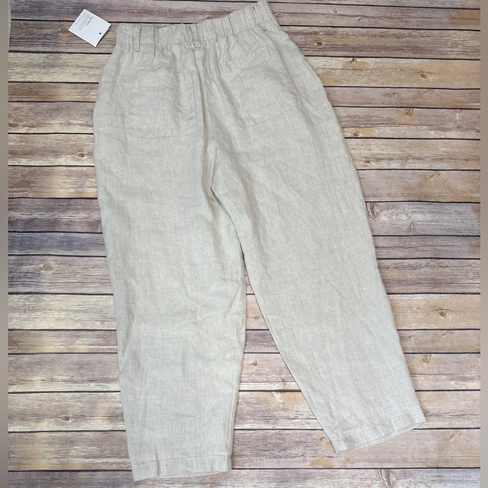 Bella Dahl Relaxed Pleat Front Linen Trouser Sand Size M - Picture 5 of 7